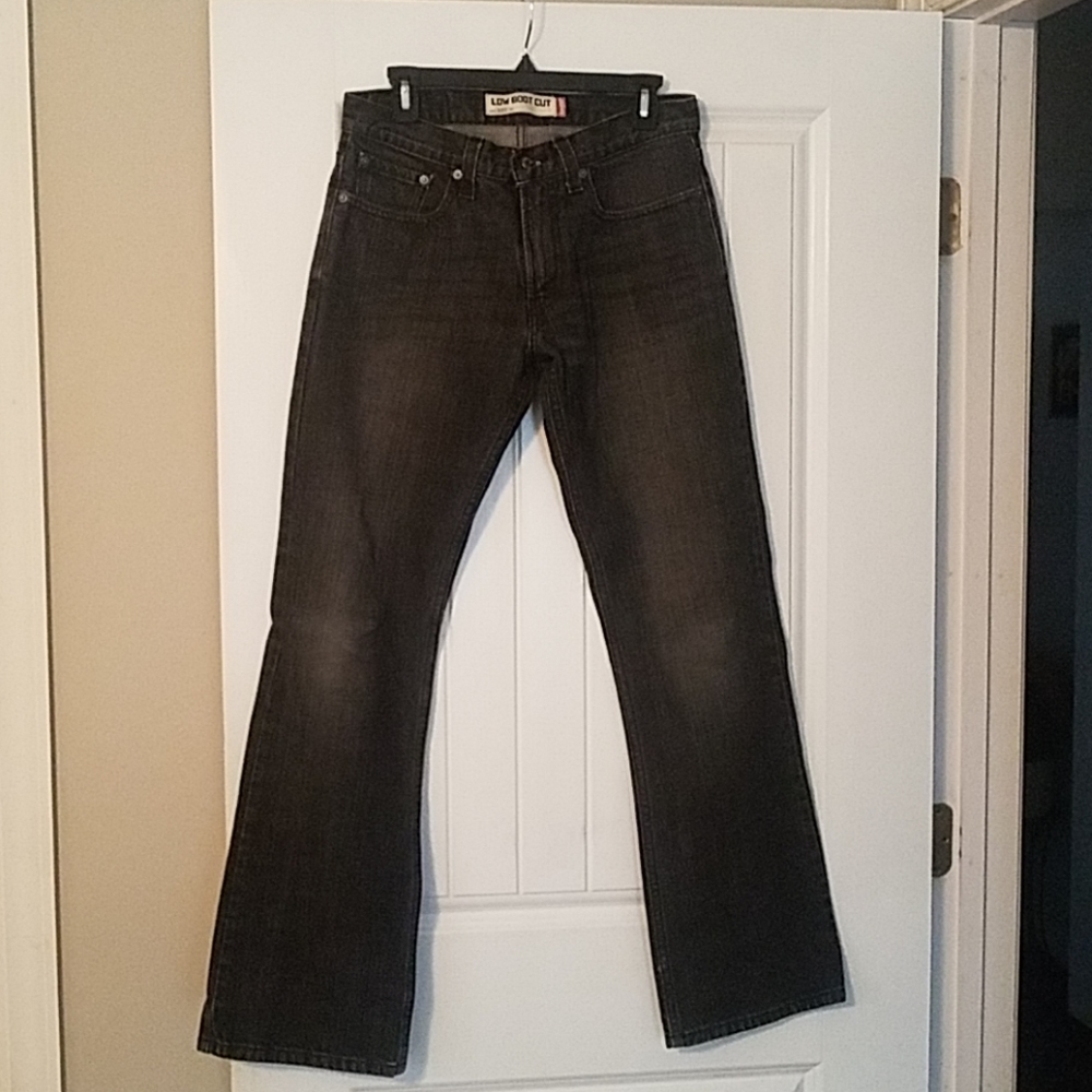 Mens 527 Levi's 31x32 black jeans low boot cut